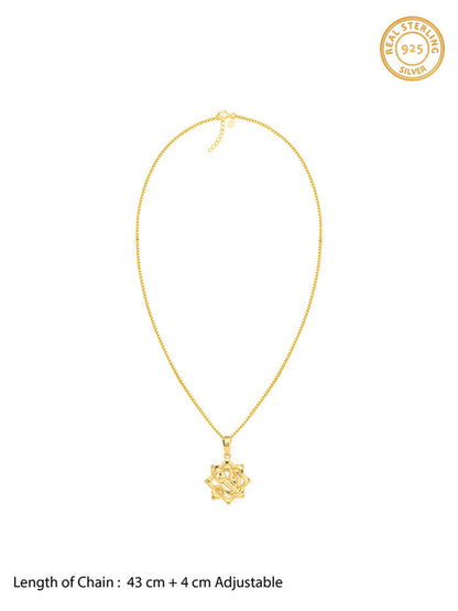 Golden Hanuman Gada Pendant With Box Chain