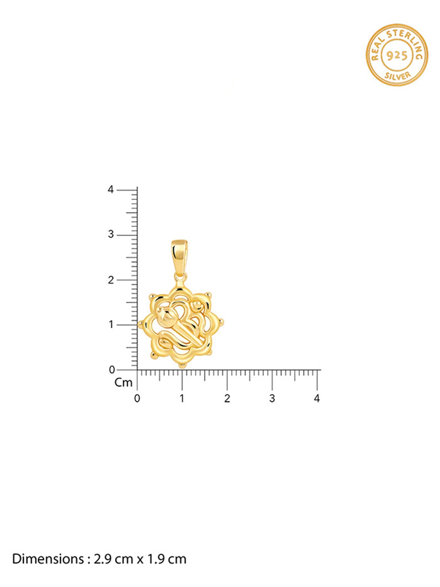 Golden Hanuman Gada Pendant With Box Chain
