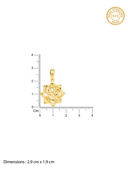 Golden Hanuman Gada Pendant With Box Chain