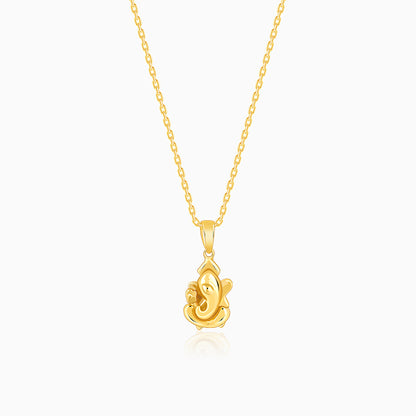 Golden Ganapati Pendant With Link Chain