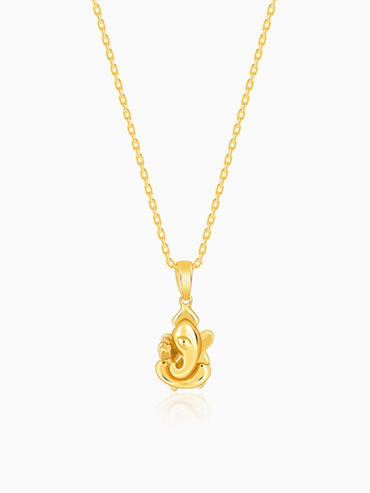 Golden Ganapati Pendant With Link Chain