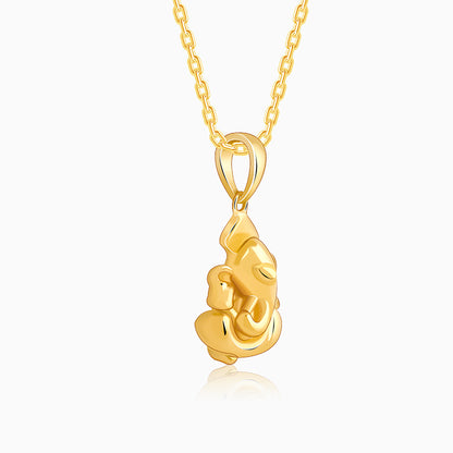 Golden Ganapati Pendant With Link Chain