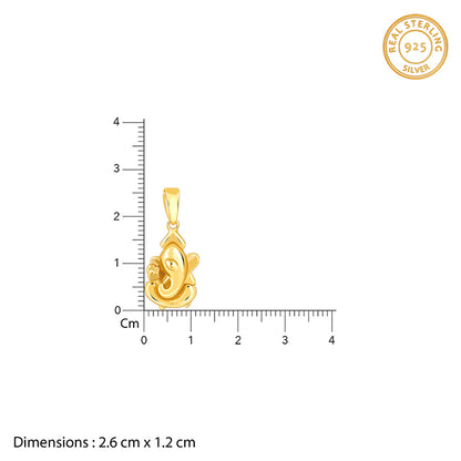 Golden Ganapati Pendant With Link Chain - gold plated pendant for women