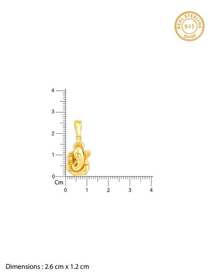 Golden Ganapati Pendant With Link Chain