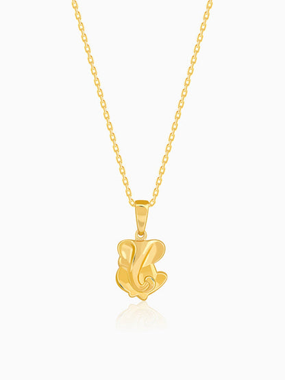 Golden Ganesh Pendant With Link Chain
