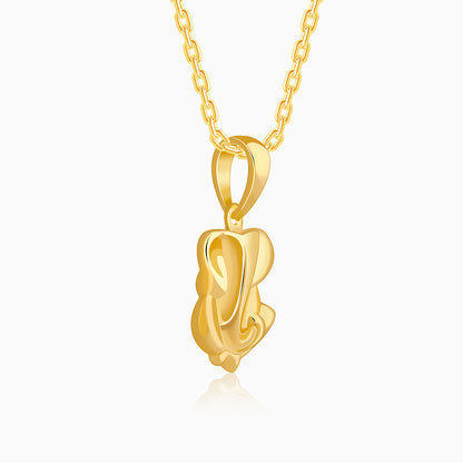 Golden Ganesh Pendant With Link Chain