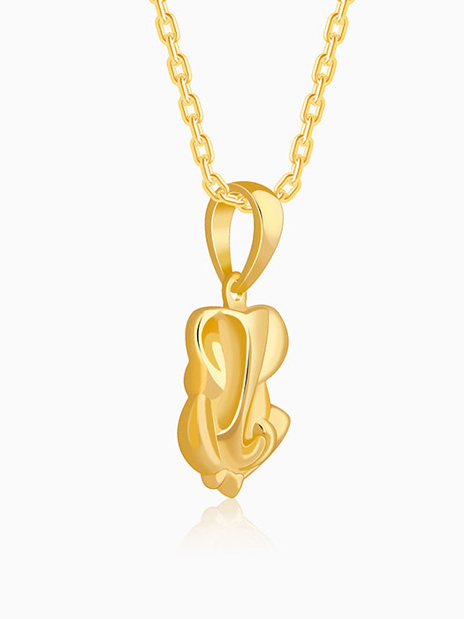 Golden Ganesh Pendant With Link Chain