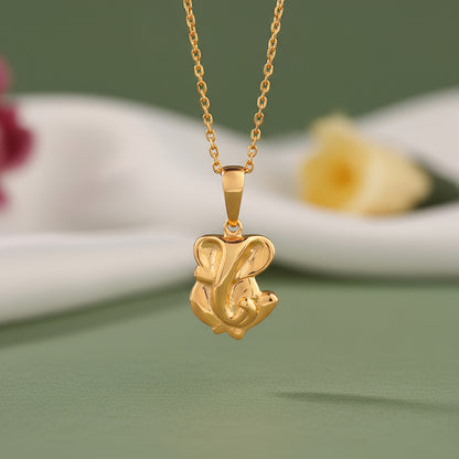 Golden Ganesh Pendant With Link Chain