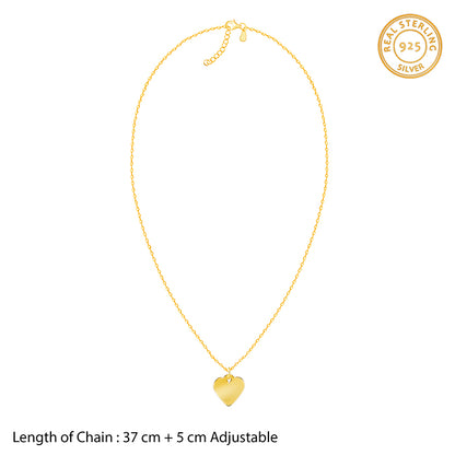 Golden Mother/Daughter Heart Pendant With Link Chain