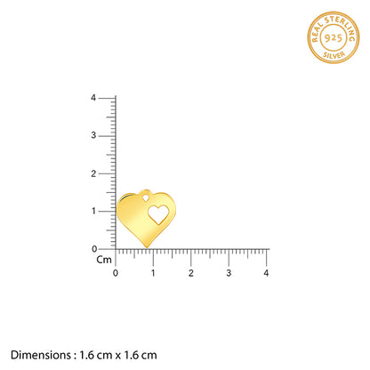 Golden Mother/Daughter Heart Pendant With Link Chain