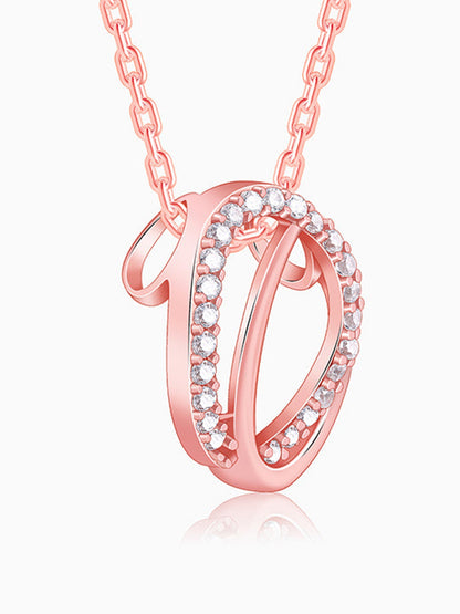 Rose Gold Bloom Ovate Pendant with Link Chain