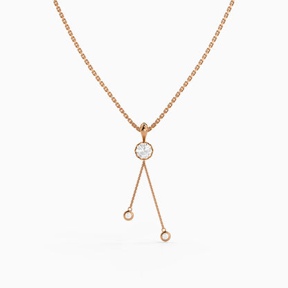 Rose Gold Classic Theory Pendant With Link Chain