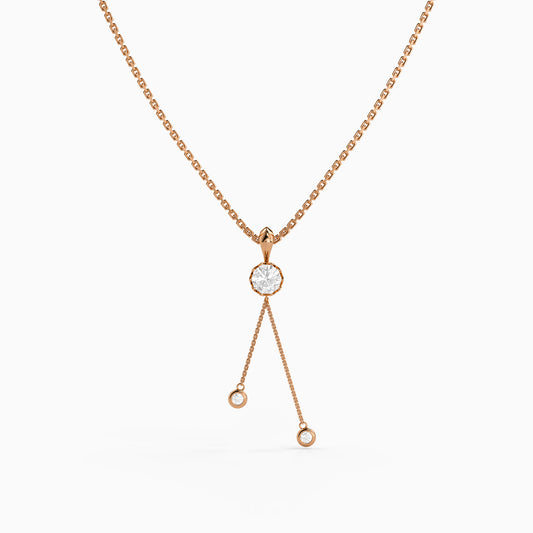Rose Gold Classic Theory Pendant With Link Chain