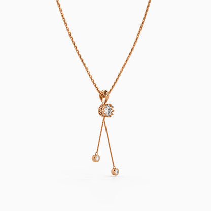 Rose Gold Classic Theory Pendant With Link Chain