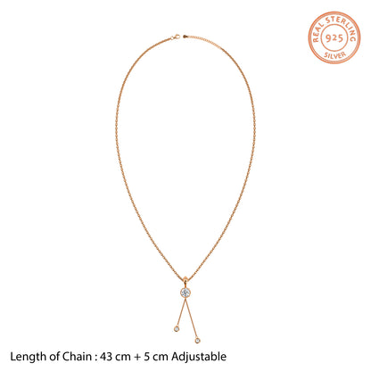 Rose Gold Classic Theory Pendant With Link Chain