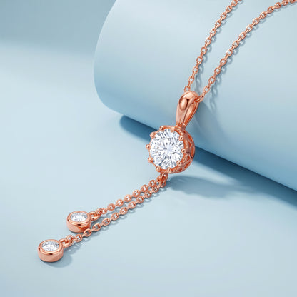 Rose Gold Classic Theory Pendant With Link Chain