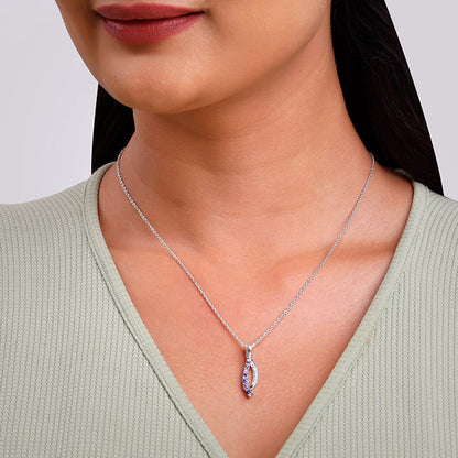 Silver Ethereal Flow Pendant with Link Chain