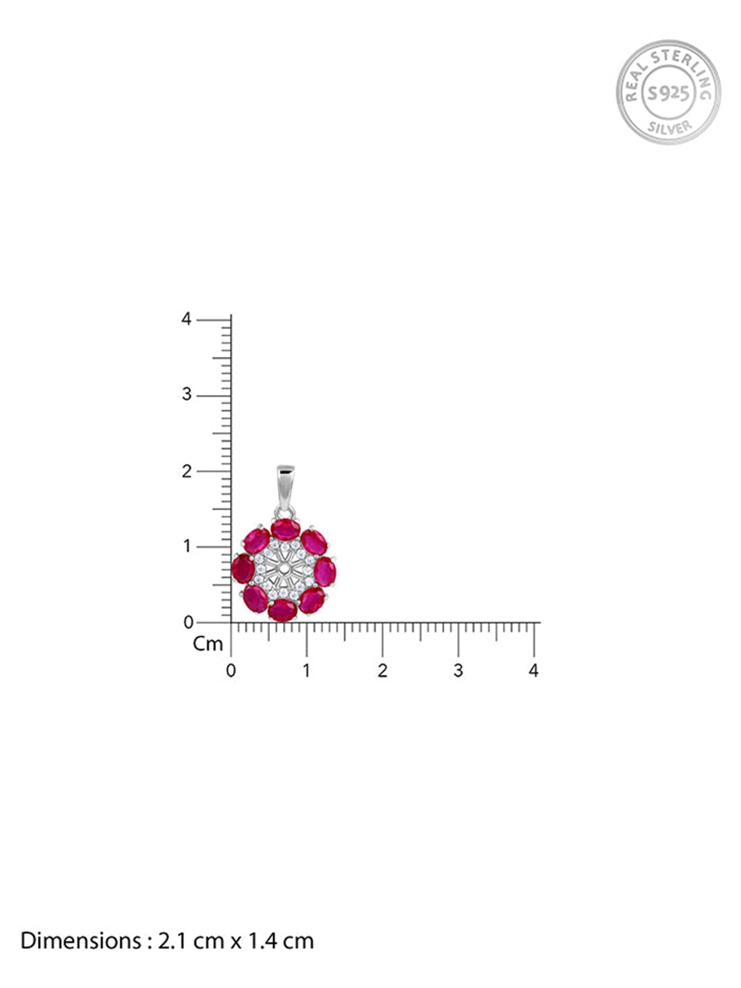 Silver Stunning Floret Pendant With Link Chain