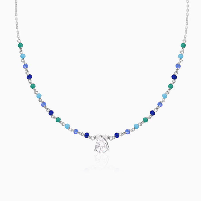Silver Colourful Glint Necklace- silver necklace for women