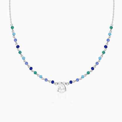 Silver Colourful Glint Necklace- silver necklace for women