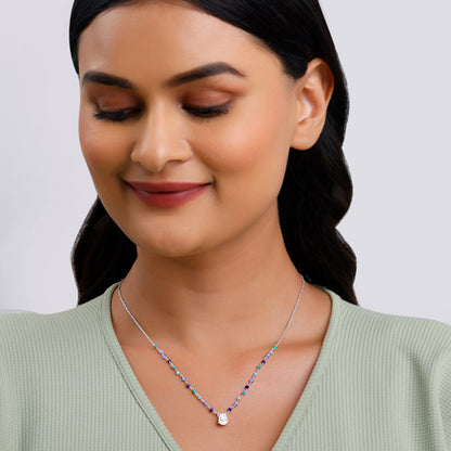 Silver Colourful Glint Necklace