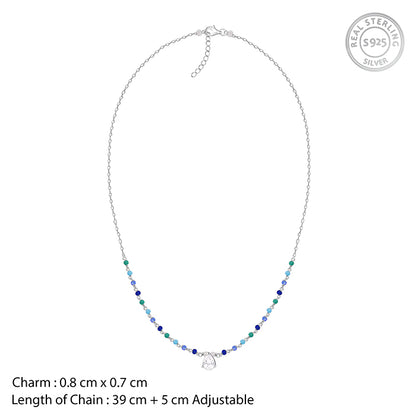 Silver Colourful Glint Necklace