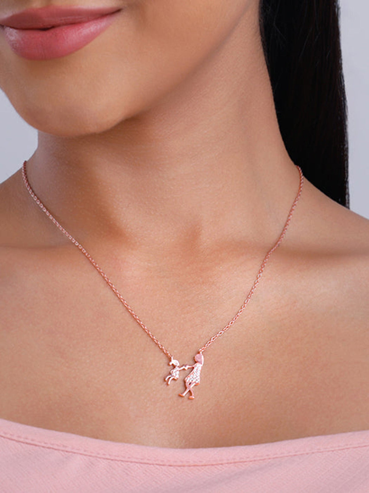 Rose Gold Always Us Necklace