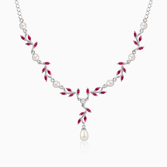 Silver Leia Pearl Necklace