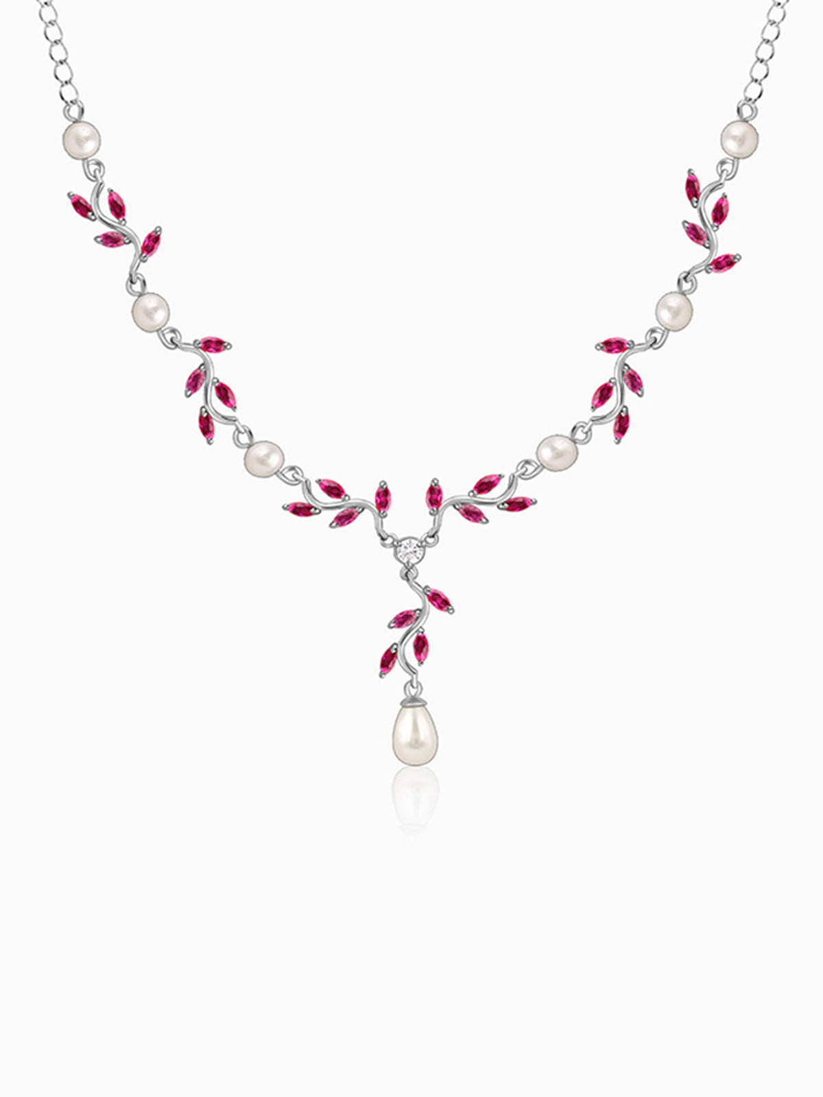 Silver Leia Pearl Necklace