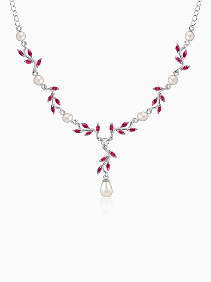 Silver Leia Pearl Necklace