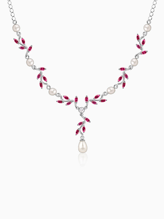 Silver Leia Pearl Necklace