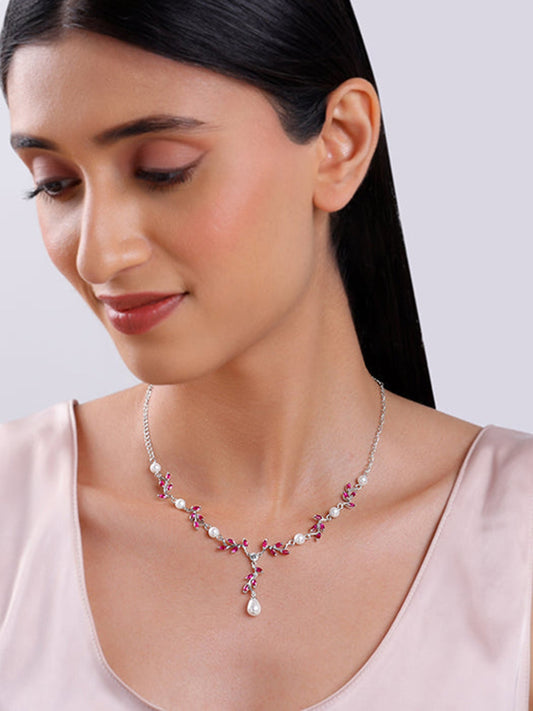 Silver Leia Pearl Necklace