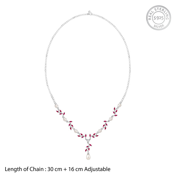 Silver Leia Pearl Necklace