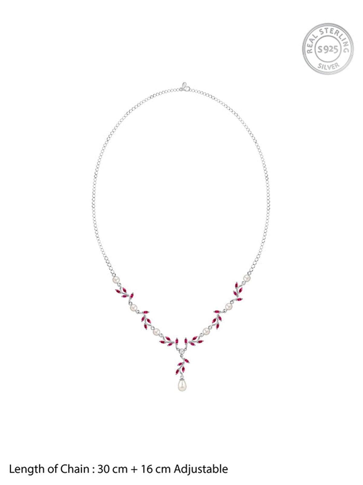 Silver Leia Pearl Necklace