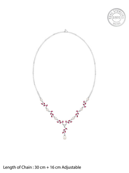 Silver Leia Pearl Necklace
