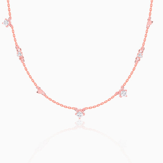 Rose Gold Gometric Charm Necklace