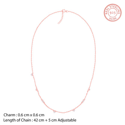 Rose Gold Gometric Charm Necklace