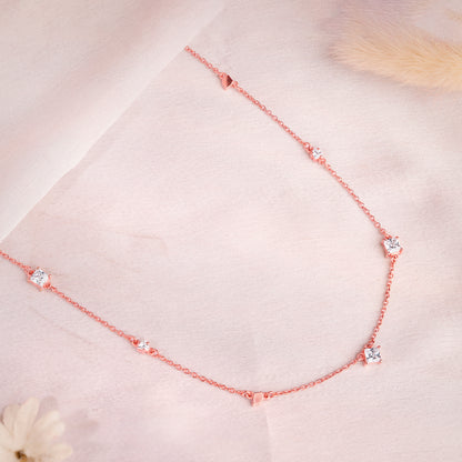 Rose Gold Gometric Charm Necklace