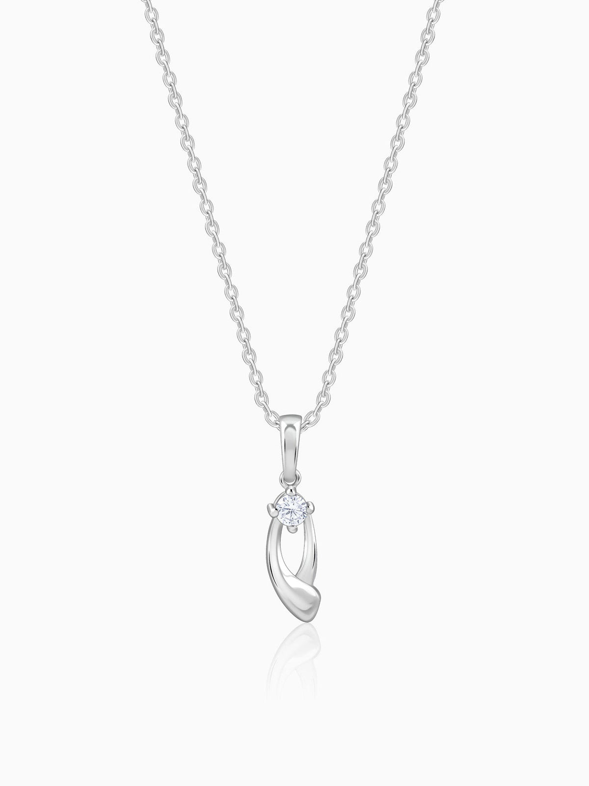 Silver Classy Beauty Pendant With Link Chain