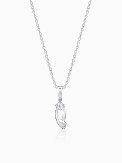 Silver Classy Beauty Pendant With Link Chain
