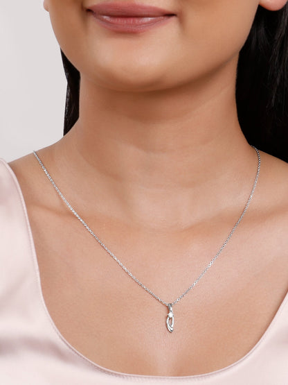 Silver Classy Beauty Pendant With Link Chain