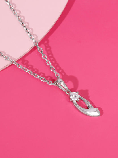 Silver Classy Beauty Pendant With Link Chain