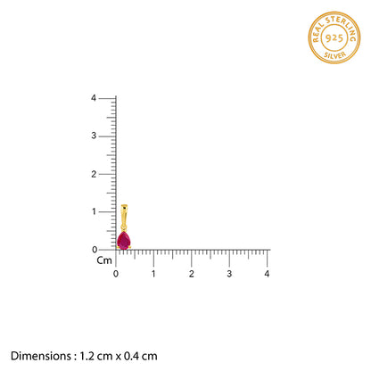 Golden Pink Pear Pendant With Link Chain