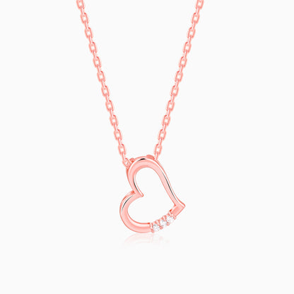 Rose Gold Deeper Love Pendant With Link Chain