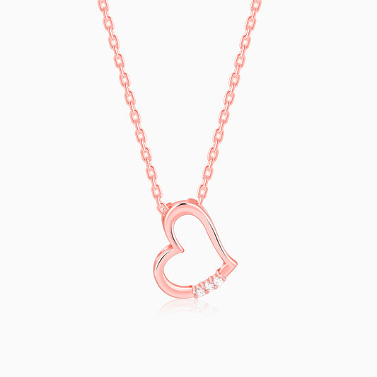 Rose Gold Deeper Love Pendant With Link Chain
