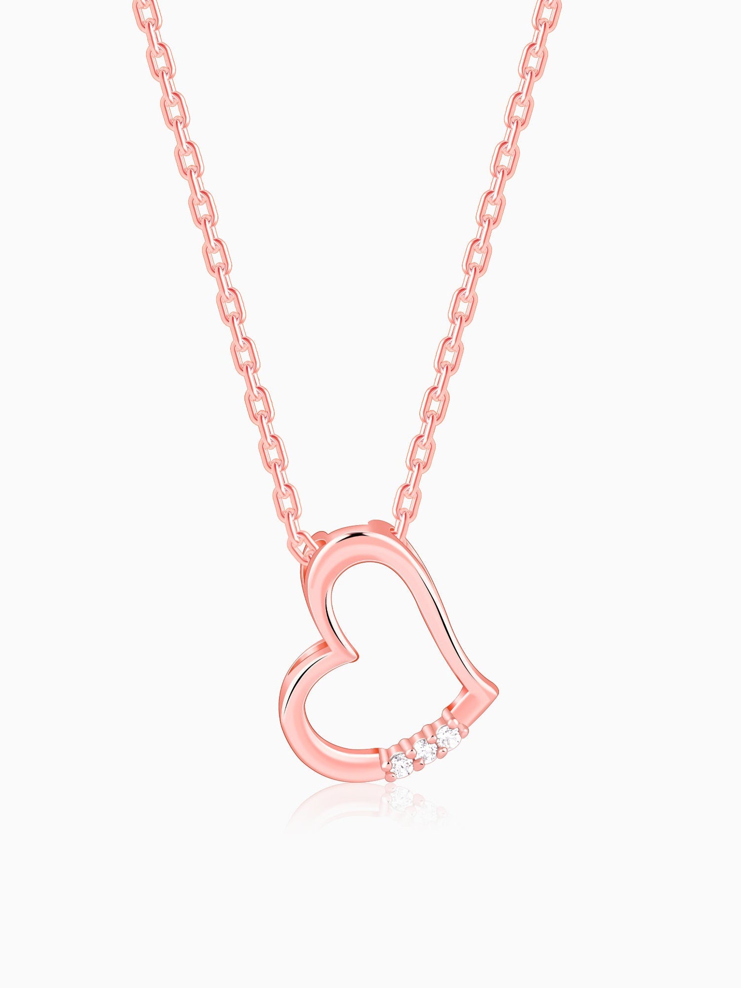 Rose Gold Deeper Love Pendant With Link Chain