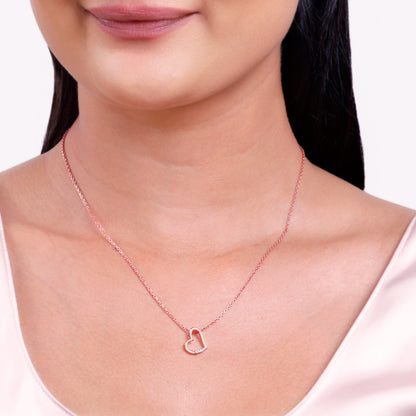 Rose Gold Deeper Love Pendant With Link Chain