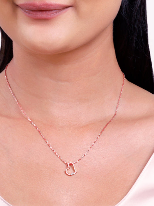Rose Gold Deeper Love Pendant With Link Chain