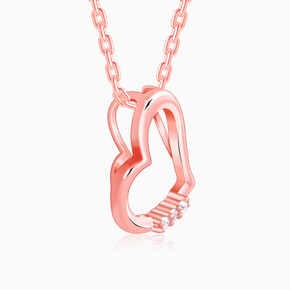 Rose Gold Deeper Love Pendant With Link Chain