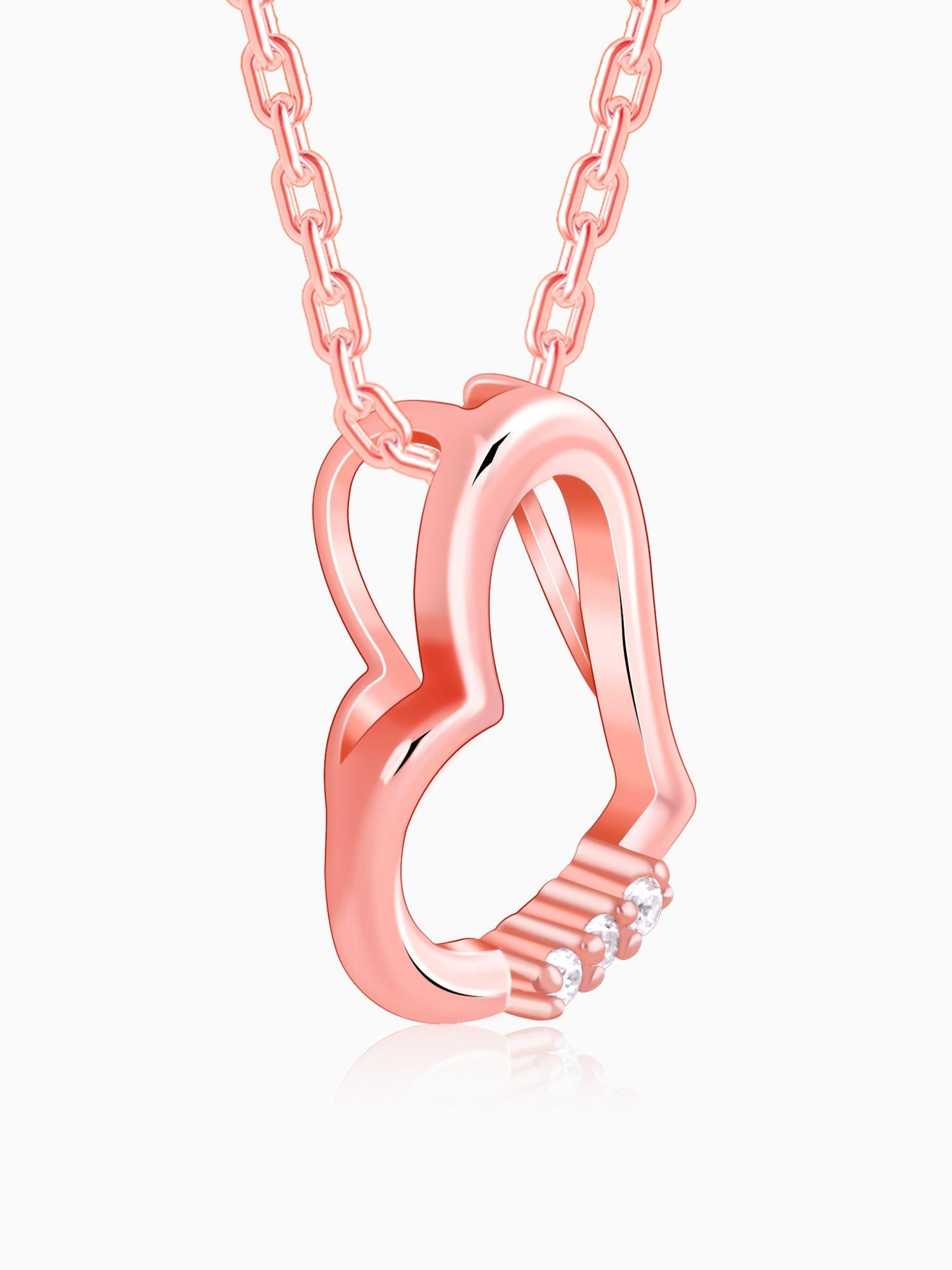 Rose Gold Deeper Love Pendant With Link Chain